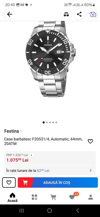 Ceas barbati Festina aproape nou