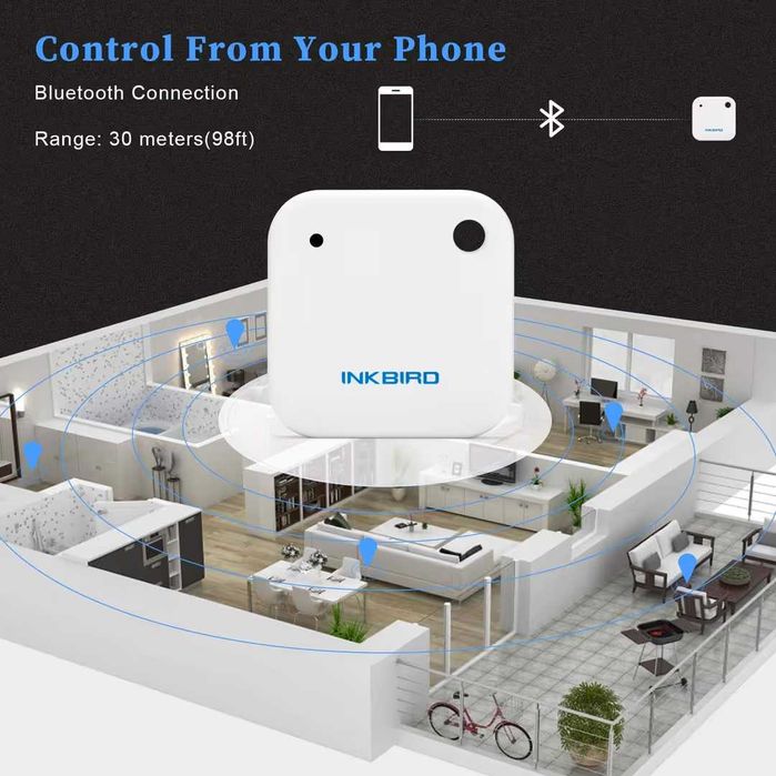 Termometru Bluetooth cu înregistrator de date și funcție de alarmă – interior