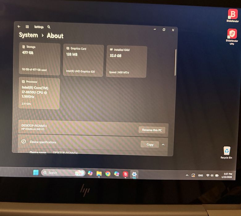 Laptop Hp Elitebook, I7, 32 Gb RAM, 477 GB SSD