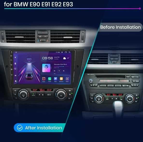 Navigatie Android Dedicata BMW Seria 3 E90 E91 E92 E93 Carplay Waze