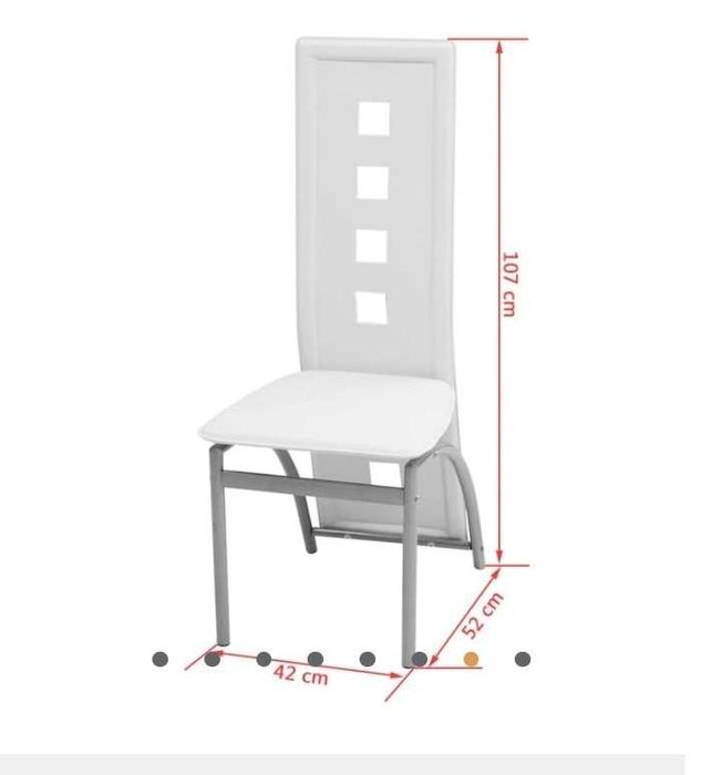 Кухненски стол - бяла изкуствена кожа и метален корпус - налични 2 бр.