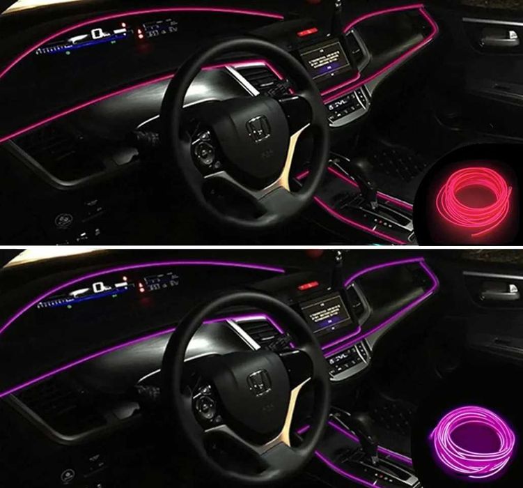 5М Амбиентно осветление за кола - (5/12V USB)