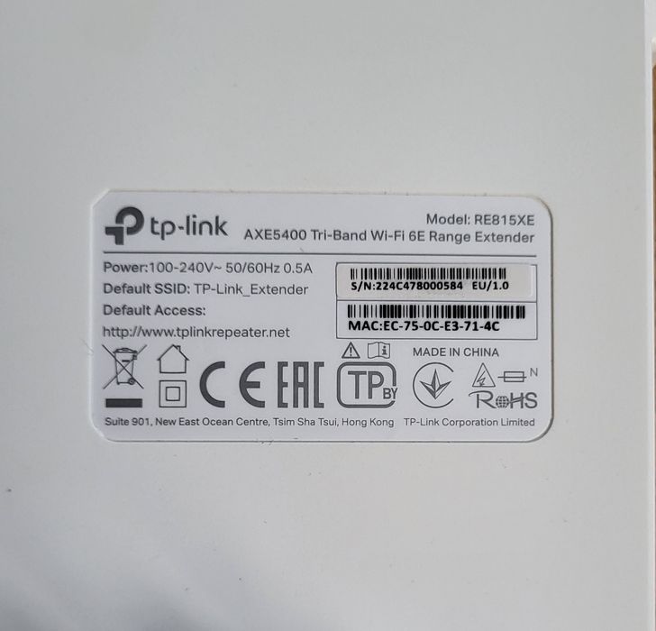 Range Extender TP-Link RE815XE AXE5400 WIFI 6E