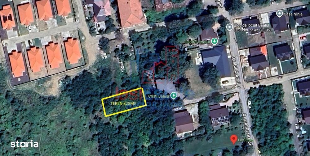 Dealul Craitelor Visan - Barnova TEREN 828mp intravilan  loc de casa