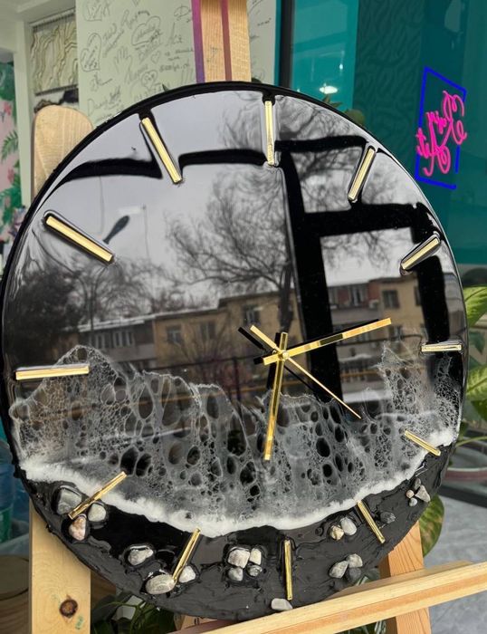 Часы море настенные из смолы