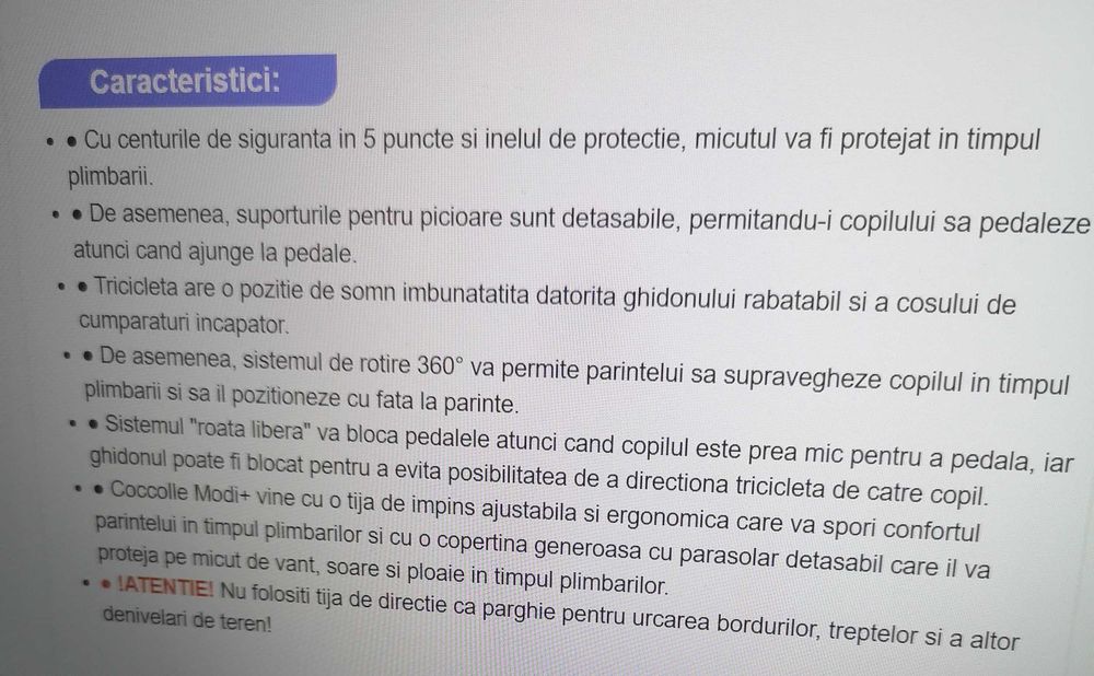 Produs copii, articole casa