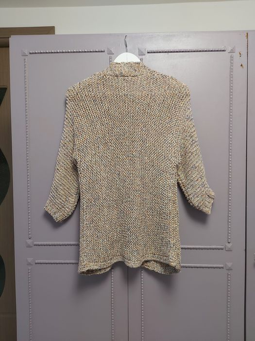 Cardigan Massimo Dutti, tricotat, melanj bej crem,casual, marime M