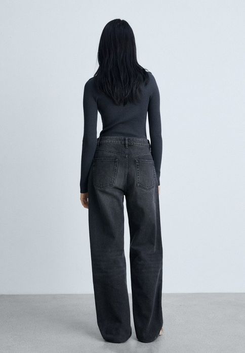 Джинсы Mango широкие темно-серые