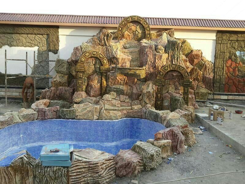 Строительство.бассейнов. водопада