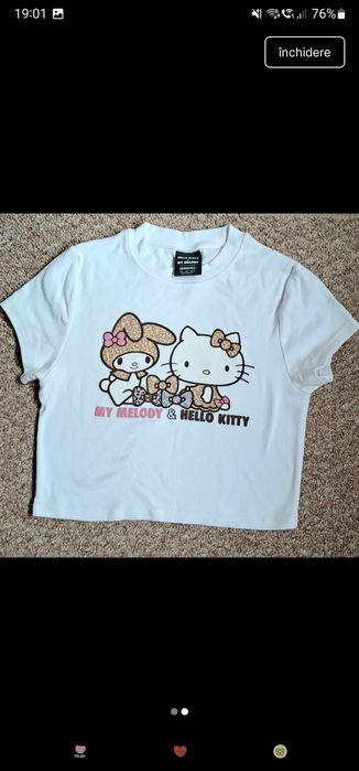 Lot 2 tricouri hello kitty bershka top hello kitty sanrio
