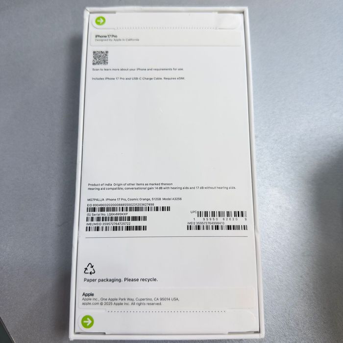 Iphone 17 pro orange 512GB