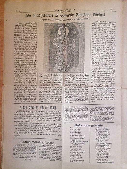 Ziar vechi colectie Lumina Satelor, Oastea Domnului 1930 Iosif Trifa