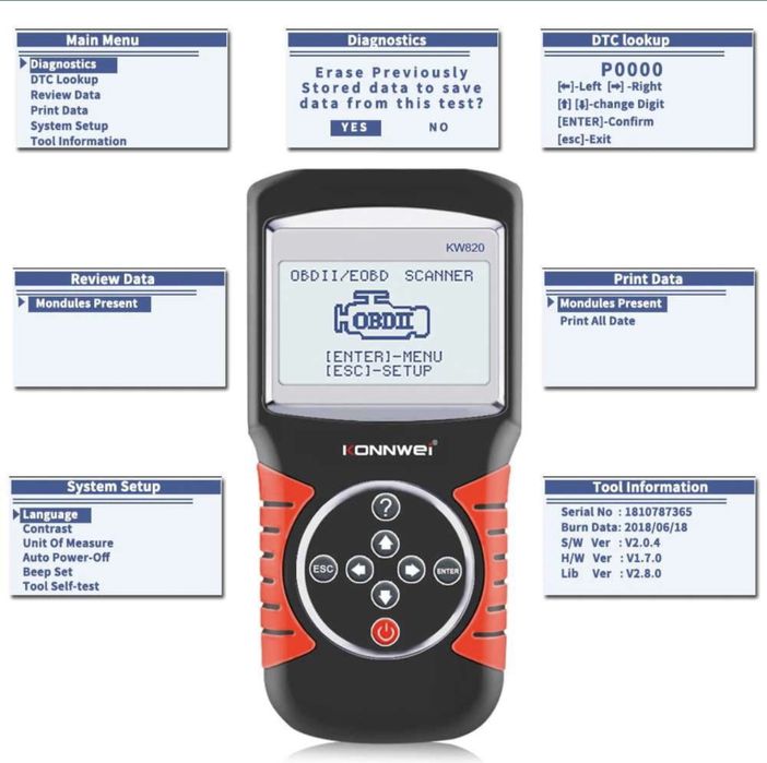 Автодиагностичен инструмент Четец на кодове за грешки