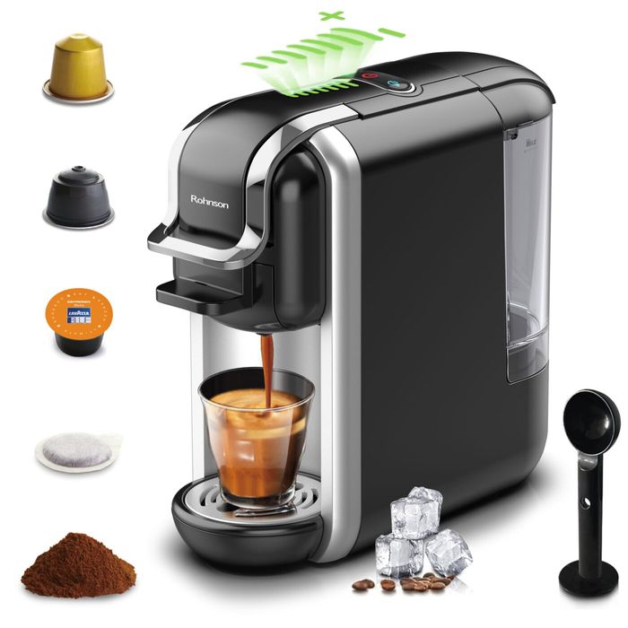 Нова  20 bar слим мултикапсулна кафемашина Rohnson R-98041