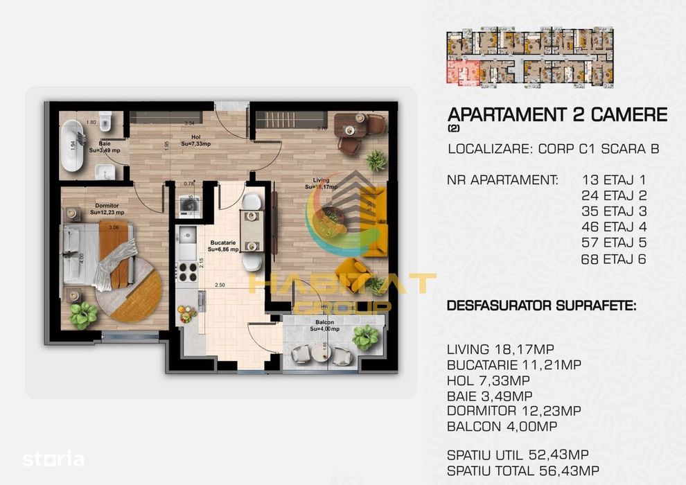 Apartament 2 camere in Popesti Leordeni, zona metrou Berceni.