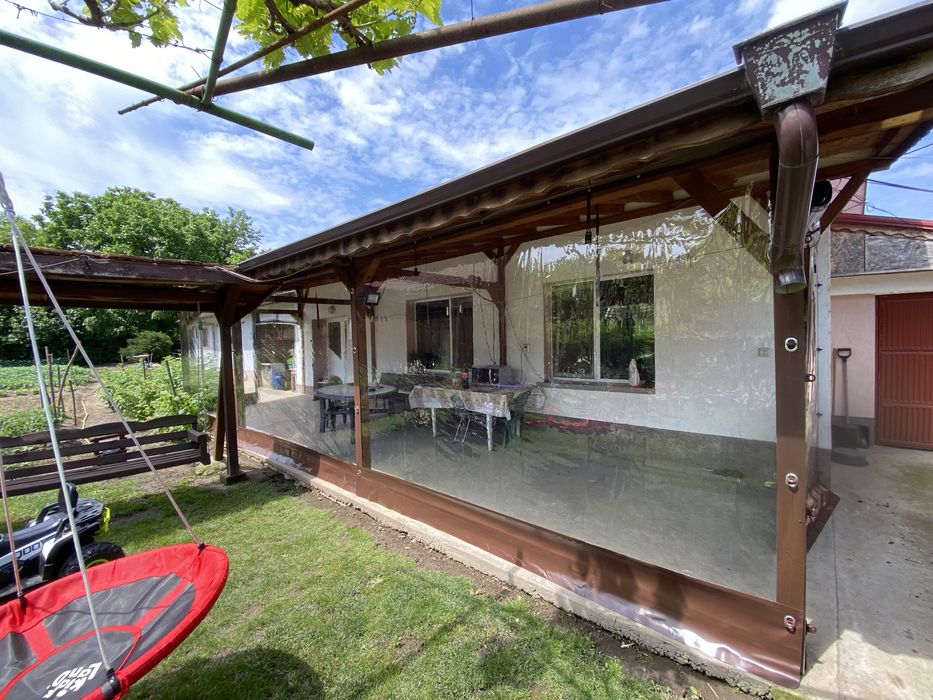 Ветроупорни завеси кристал PVC винил брезен тенти сенници