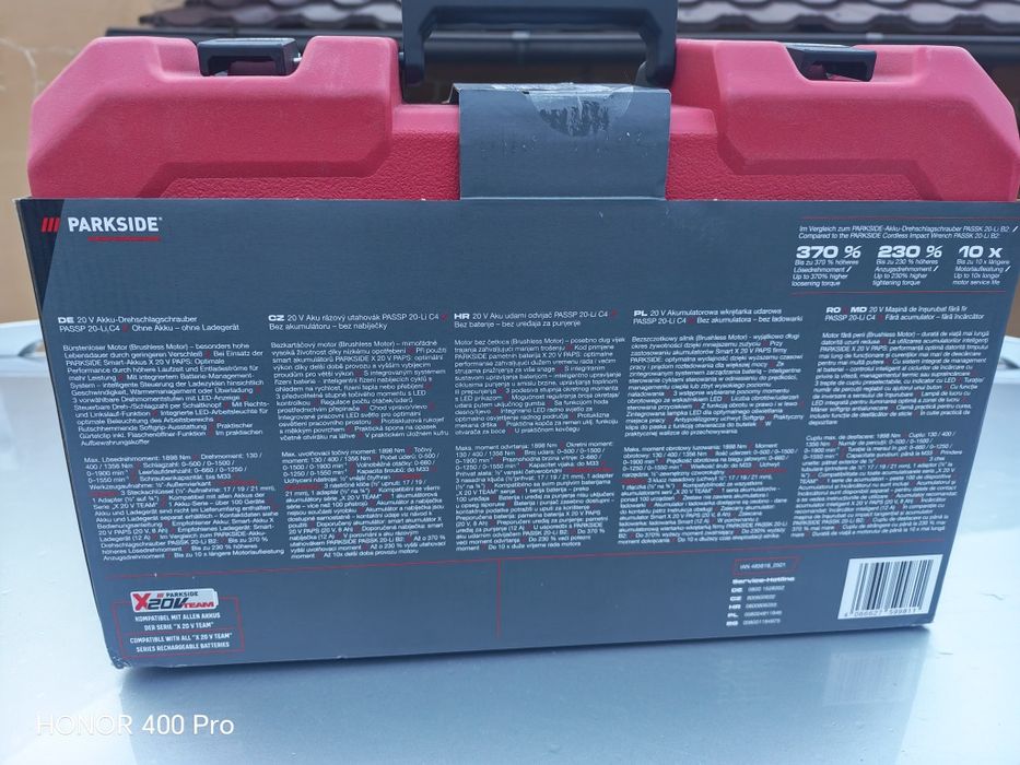 Mașina de inșurubat cu impact Parkside 20-Li C4 20V nouă, sigilat !