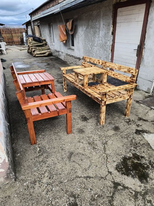 Bancă două persoane cu masă pe mijloc