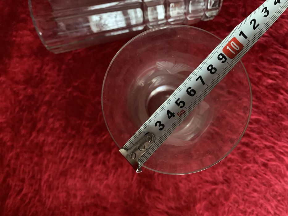 3 различни стъклени/кристални вази, чаши и сервизи/комплекти