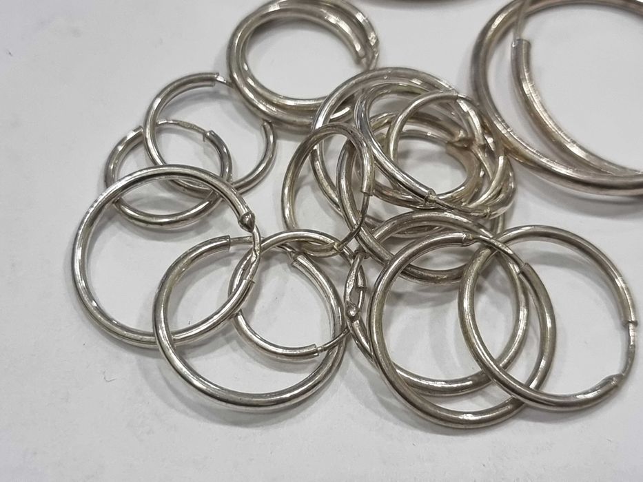 Сребърни обеци, хълки различни размери