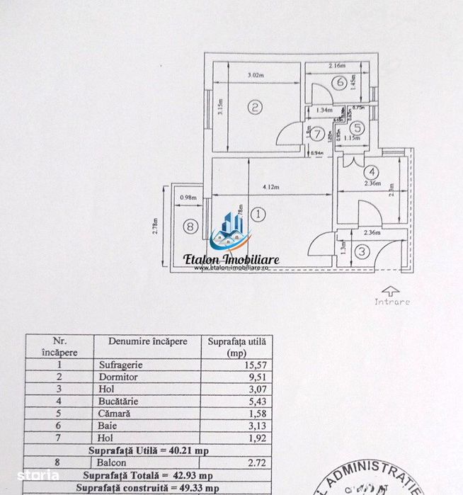 Apartament 2 camere semidecomandat, etaj 4, Adridan Darmanesti