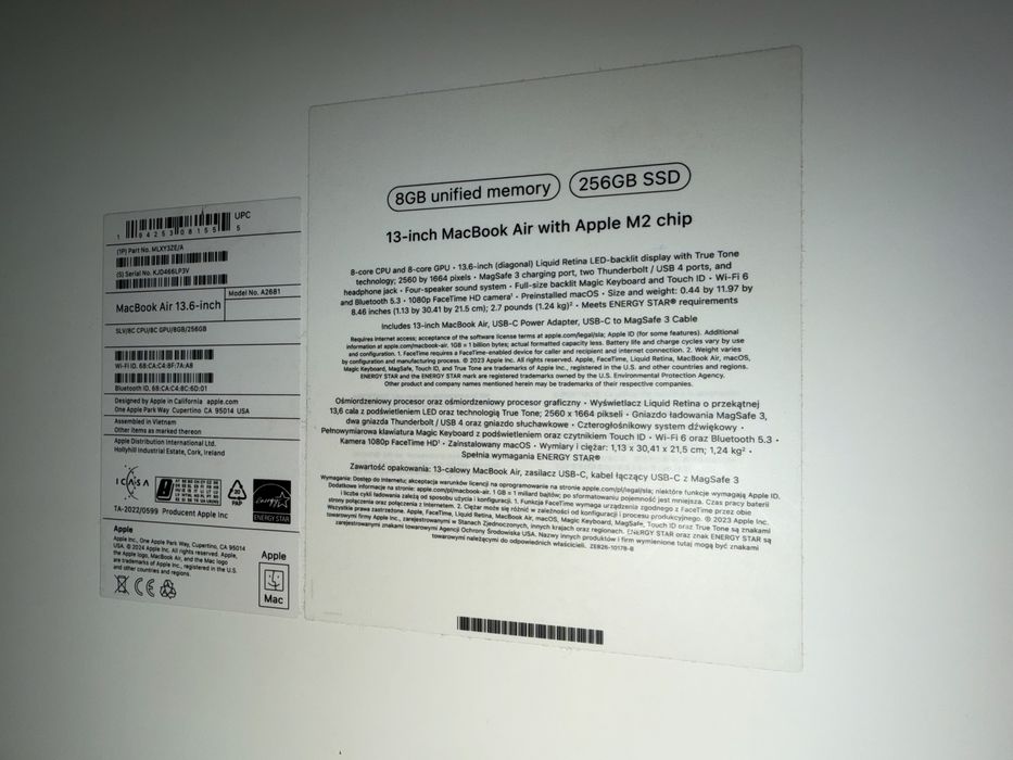 Macbook air m2 2024 99% in garantie