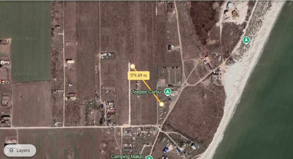 Lot aproape de mare pe faleza de la  Corbu Jud Constanta