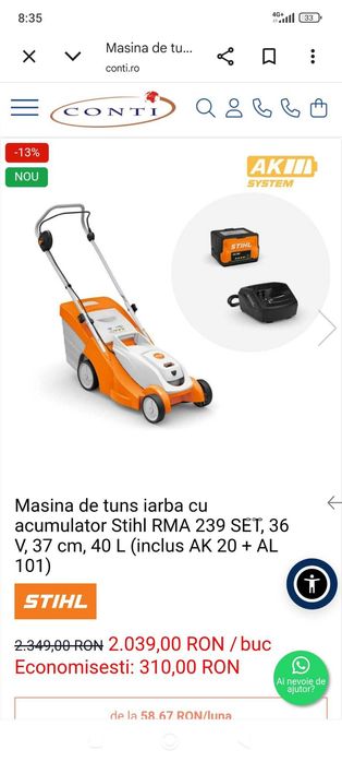 Vand masina pe acumulator