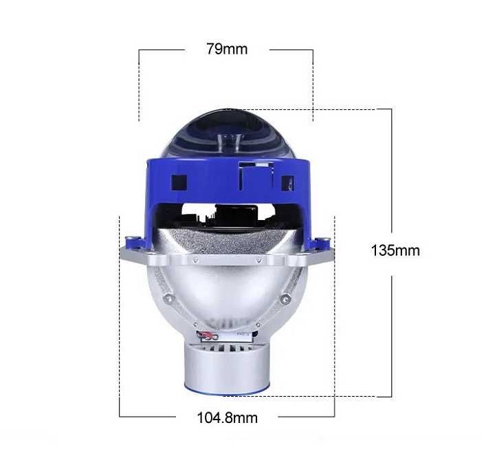 Bi-LED лупи за вграждане във фарове 3"инча 130W 8000lm 12V +500% Яркост,2 броя