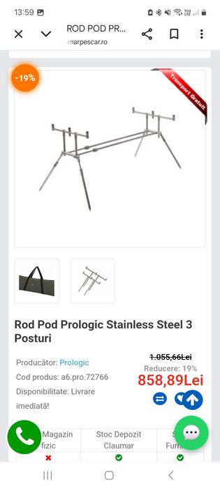 Set 2 rod pod uri inox cu 3 posturi prologic