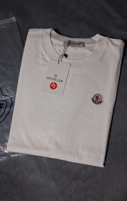 Moncler White logo patch T-shirt
