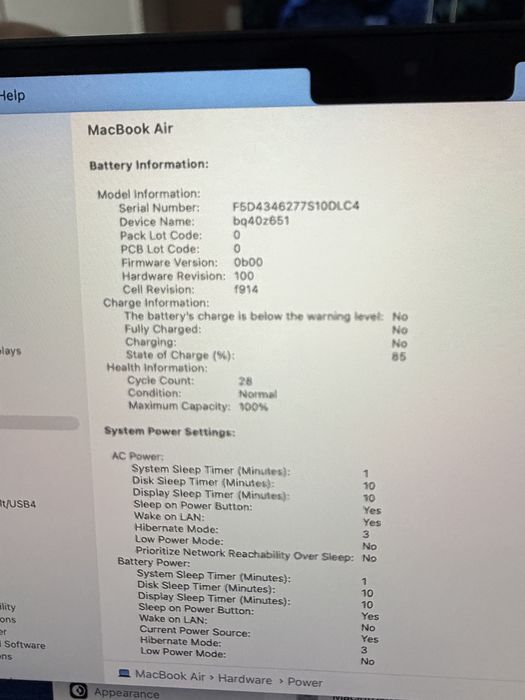 MacBook Air M3 - 16GB RAM, 100% батерия