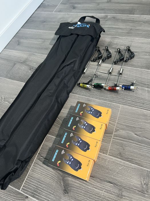 Set Rod Pod 4 posturi EastShark + Set 4 Senzori SAIMINO + 4 Swingheri