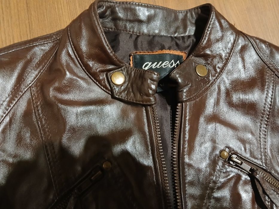 Черно дамско фино кожено яке