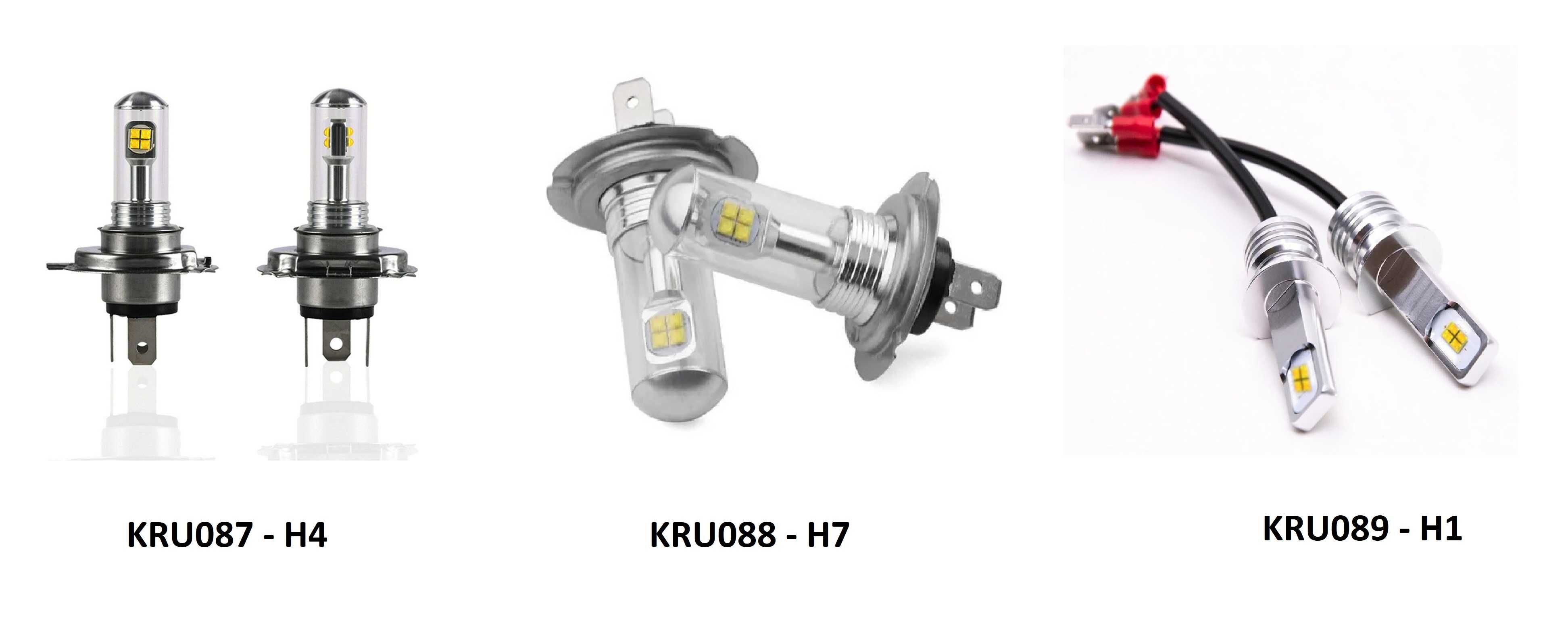 Комплект от 2 броя ЛЕД LED крушки за фарове H4 HS1 H1 или H7 12-24V гр ...