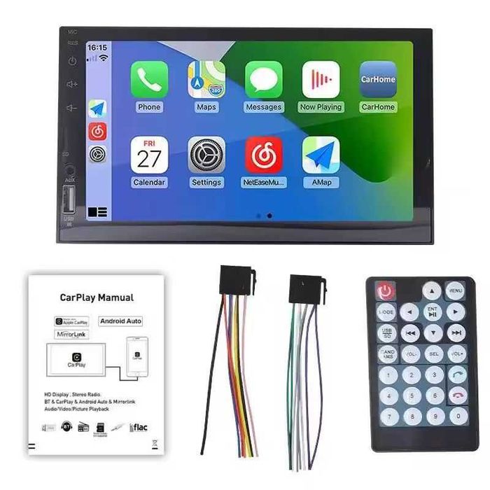 Sistem Multimedia Auto 1DIN - Ecran 7" Touch, CarPlay, Android Auto