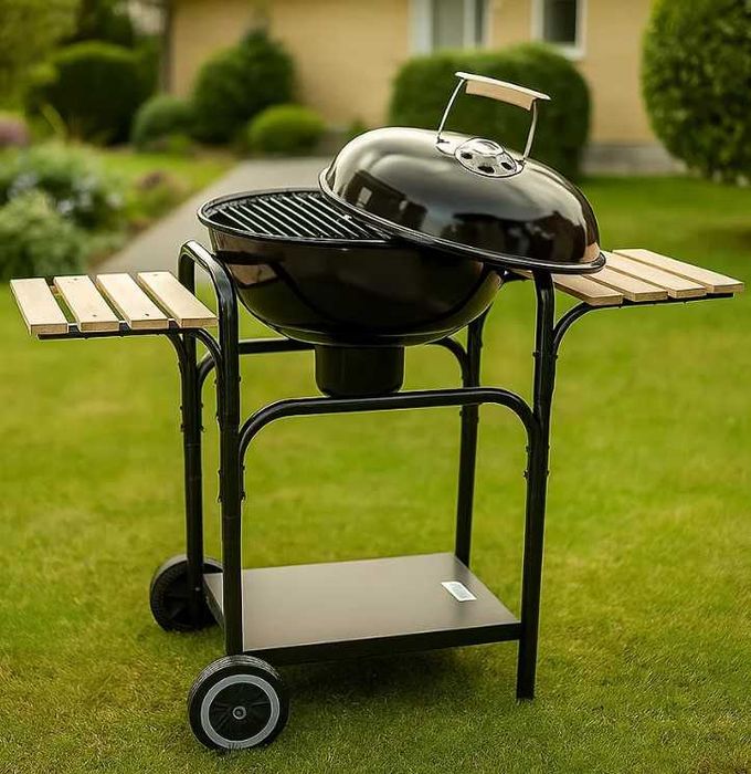 Кръгло градинско барбекю на дървени въглища идеално за ПИЦА