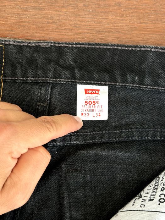 Мъжки дънки LEVI'S / 505 Regular Fit Straight Leg (Made in USA) - размер W33 / L34, Отлично състояние