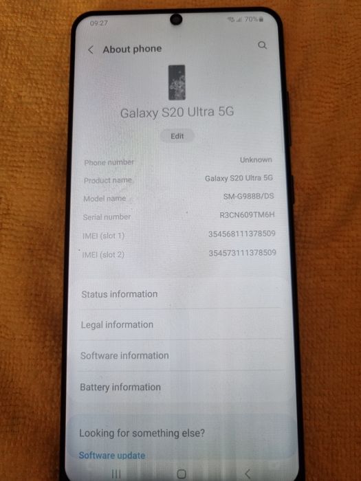 Samsung s 20 ultra 5g(pt. piese).