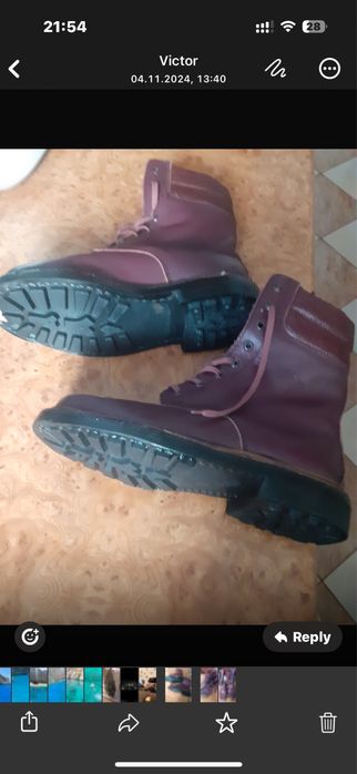 Bocanci din piele naturala cusuti