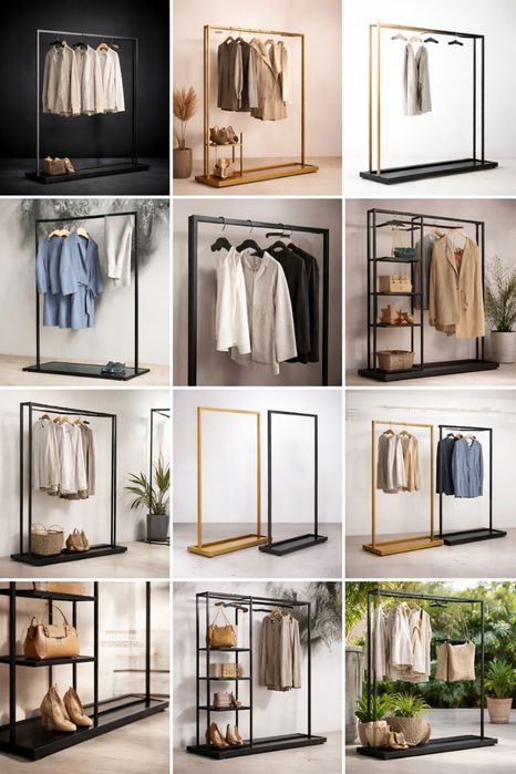 Suport metalic magazine haine textile showroom