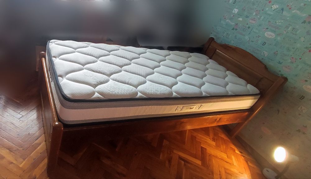 Дървено легло от чам, Матрак- Nani Modena PolyFlex, Подматрачна рамка RossMari Orthopedic