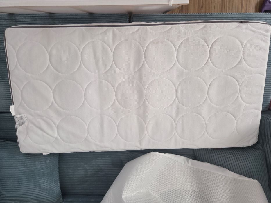 Saltea pentru pătuț copii IKEA 60x120 + protecție impermeabila + cearșaf roz