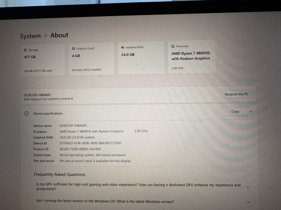 Asus ROG Zephyrus G14