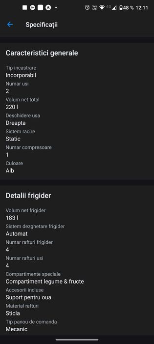 Frigider Candy 220 litri