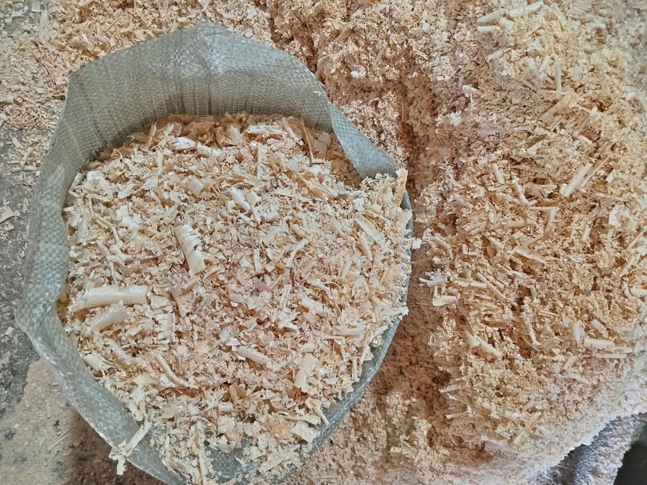 Стружка сухая в мешках