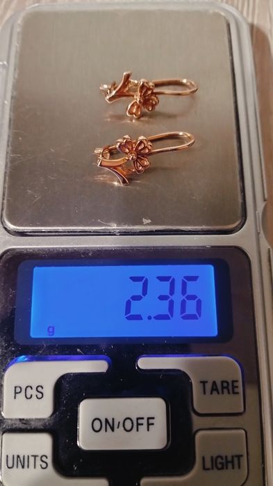 Золотые серьги Цветочки 583 пробы