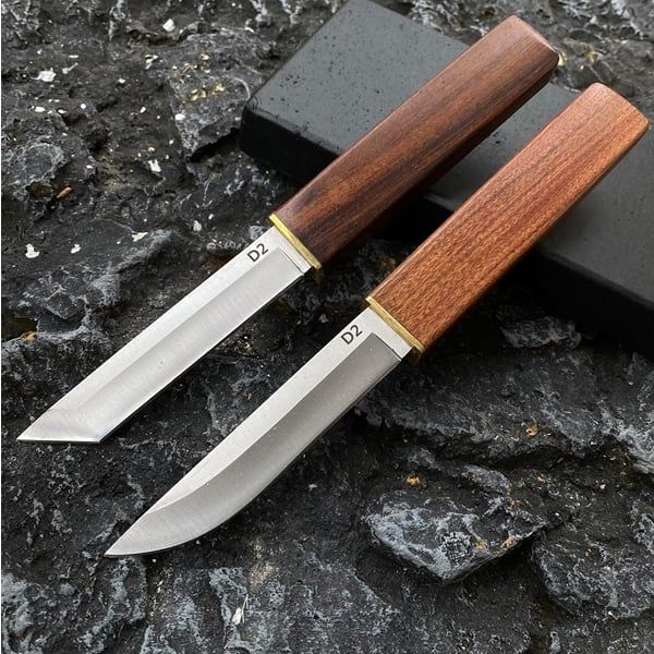 Set doua cutite japoneze fixed blade, maner lemn, 24 cm, vanatoare