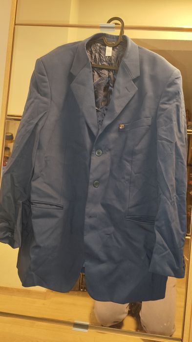 Тъмносин мъжки костюм Версаче Versace