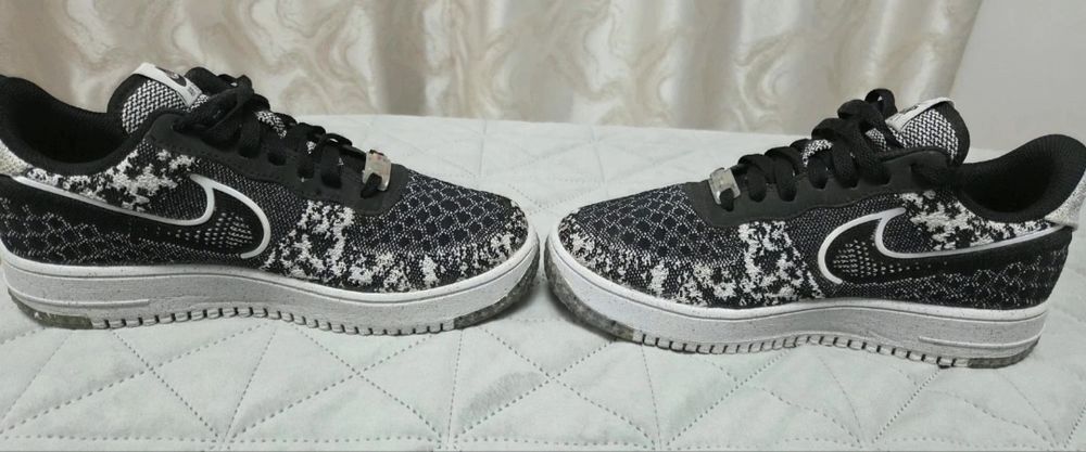 Nike AF1 Crater Flyknit NN GS, Sintetic, Negru/Alb, 40EU